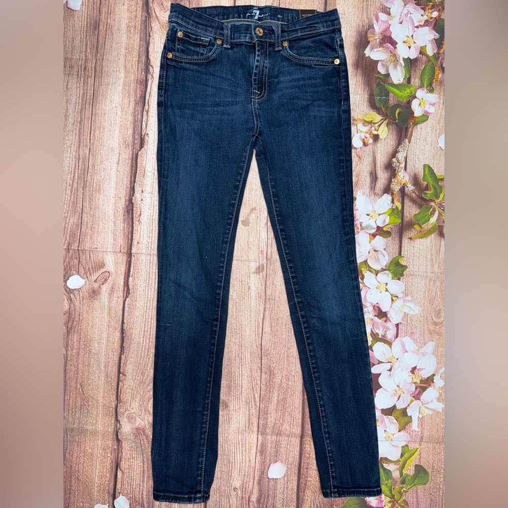 7 For All Mankind “The Skinny” Jeans – Girls Size 14 – Dark Wash - Picture 1 of 4